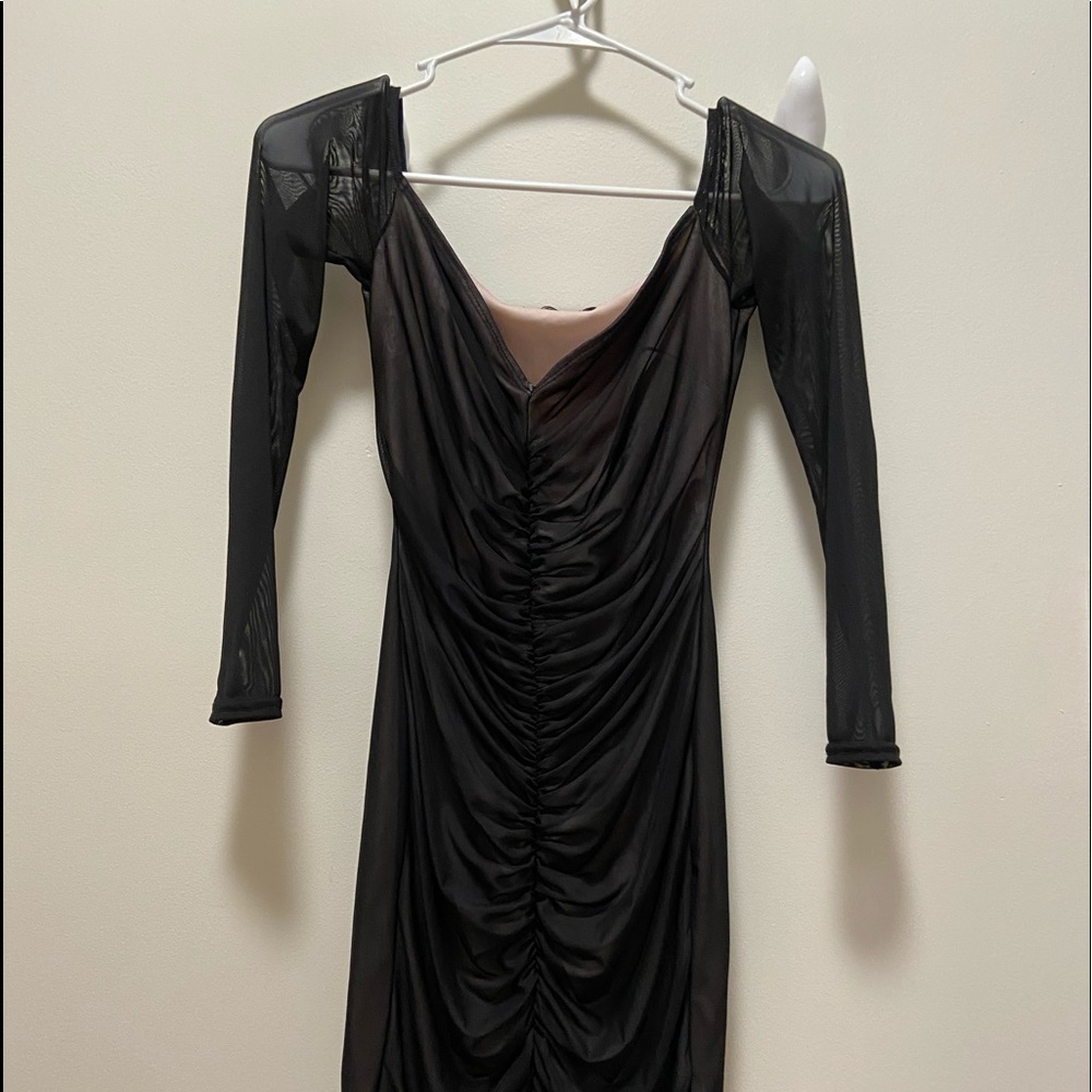 black mini dress